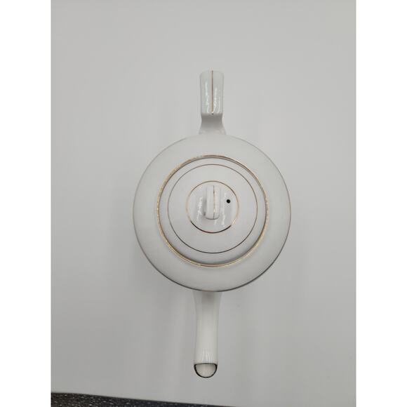 MCM HTF Rare Retro Design Green Orange Made In China Tea Pitcher Porcelain White - Picture 13 of 13